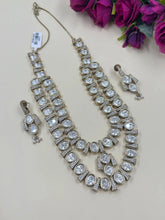 Samisha Double Layered Antique Victorian Polki Jewellery Necklace Set for weddings and parties